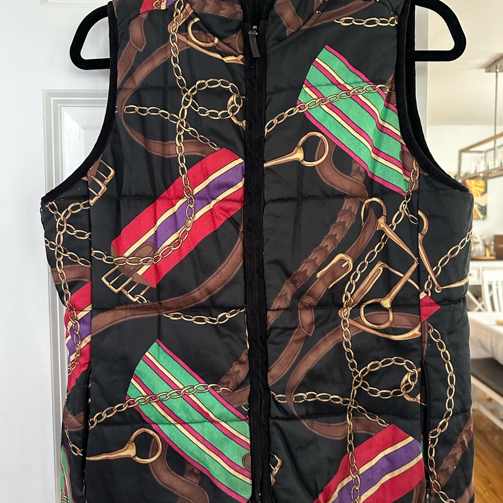 Polo by Ralph Lauren Black Vest with Multicolor Chain Print
